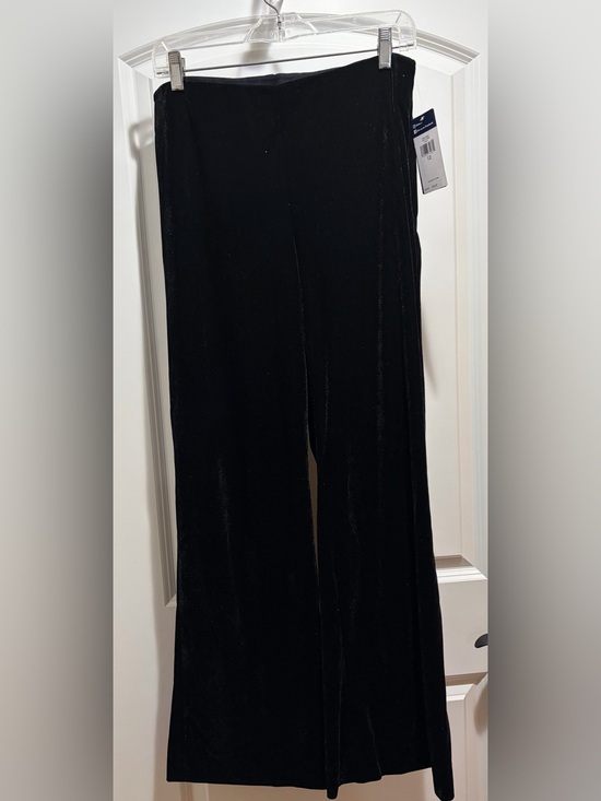 Chaps Pants - Chaps Black Smooth Velvet Straight Leg Pants